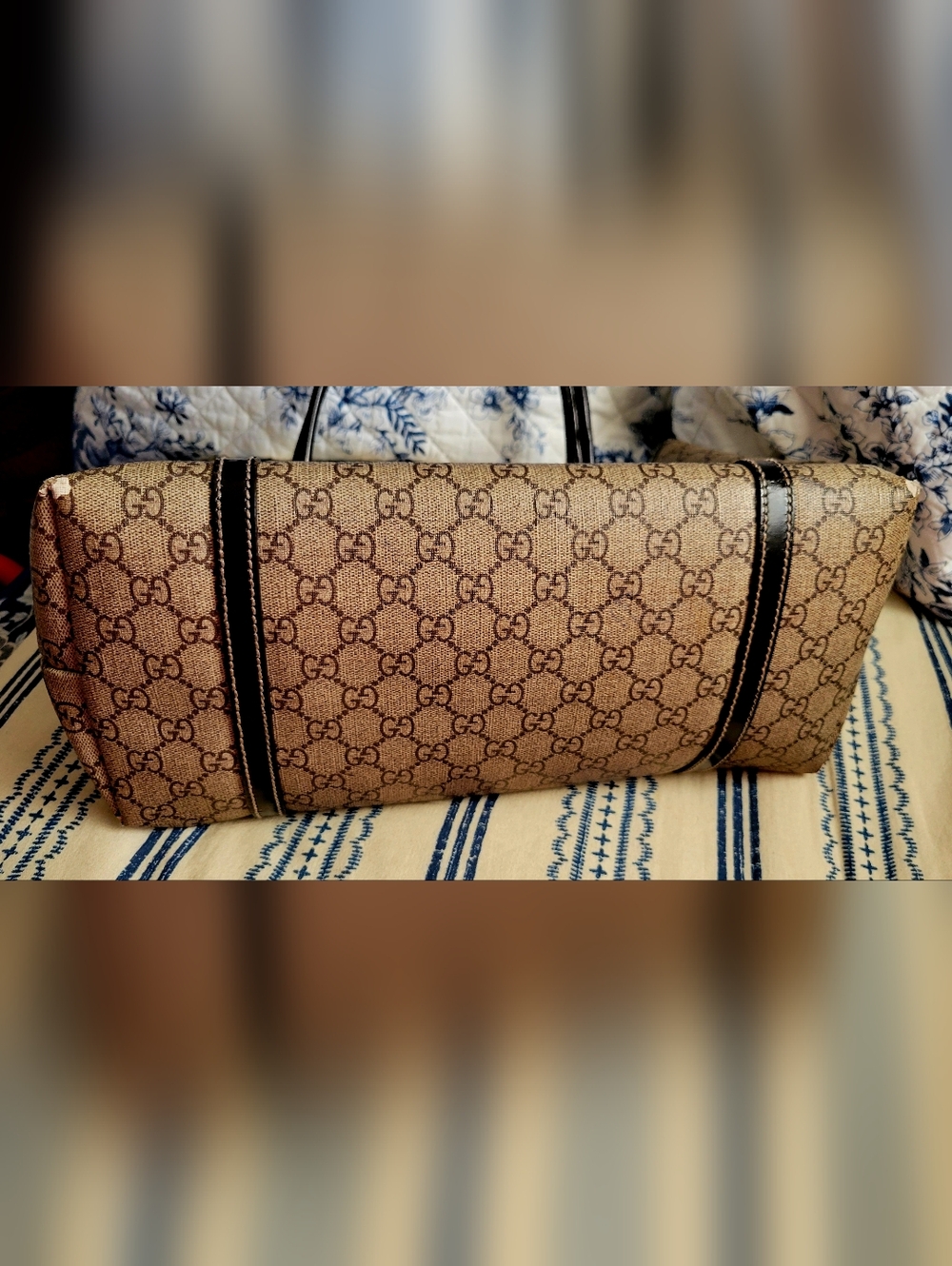GUCCI GG Supreme Medium Joy Tote Tattoo Rose Hearts collection Authentic! - Picture 15 of 16